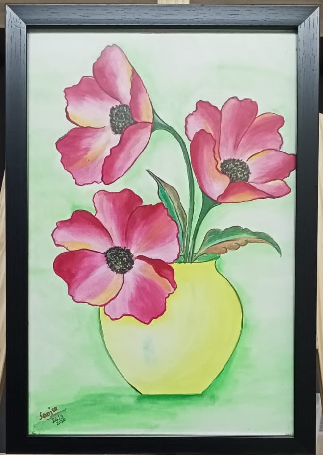 Pink poppies art